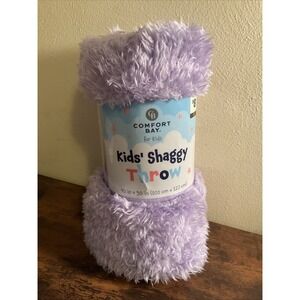 New Comfort Bay Kids Shaggy Fluffy Throw 40" x 50" Purple Soft Blanket